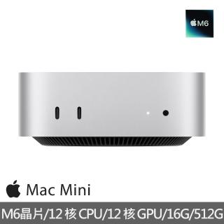【Apple】2026 Mac mini M6晶片 12核心CPU與12核心GPU 16G/512G SSD/Gigabit 乙太網路(MHQL4TA/A)