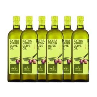 【慕雅利華】艾奇利華特級初榨冷壓橄欖油1000ml X 6瓶(可生飲/出廠酸價0.32%)
