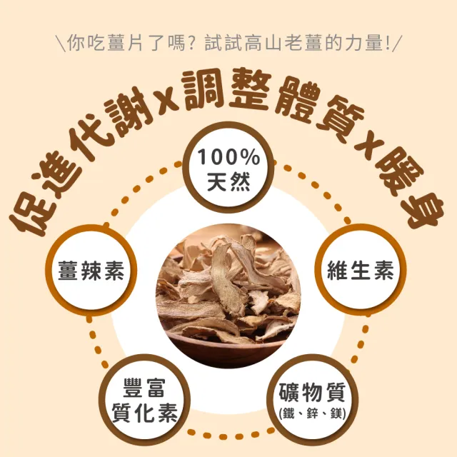 【Dr. Ginger 薑博士】台灣特級老薑片 可沖泡/入菜(50gx3袋)