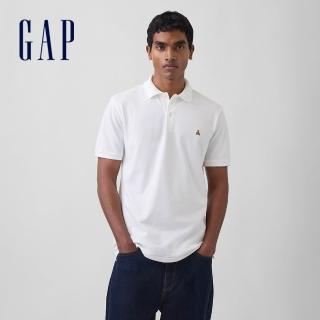 【GAP】男裝 布萊納小熊彈性PK布短袖Polo衫-多色任選(888347)