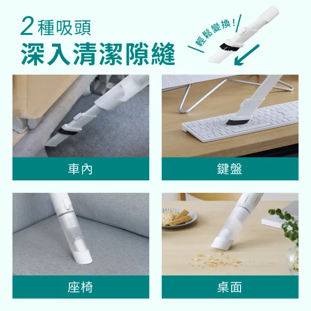 【IRIS】超輕量手持無線吸塵器 HCD-23(極輕量/2種吸頭/Type-C無線充電/車內清潔/鍵盤/辦公清潔)