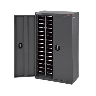 【SHUTER 樹德】四排 60格 加門型零件櫃 透明抽/組 ST2-460D