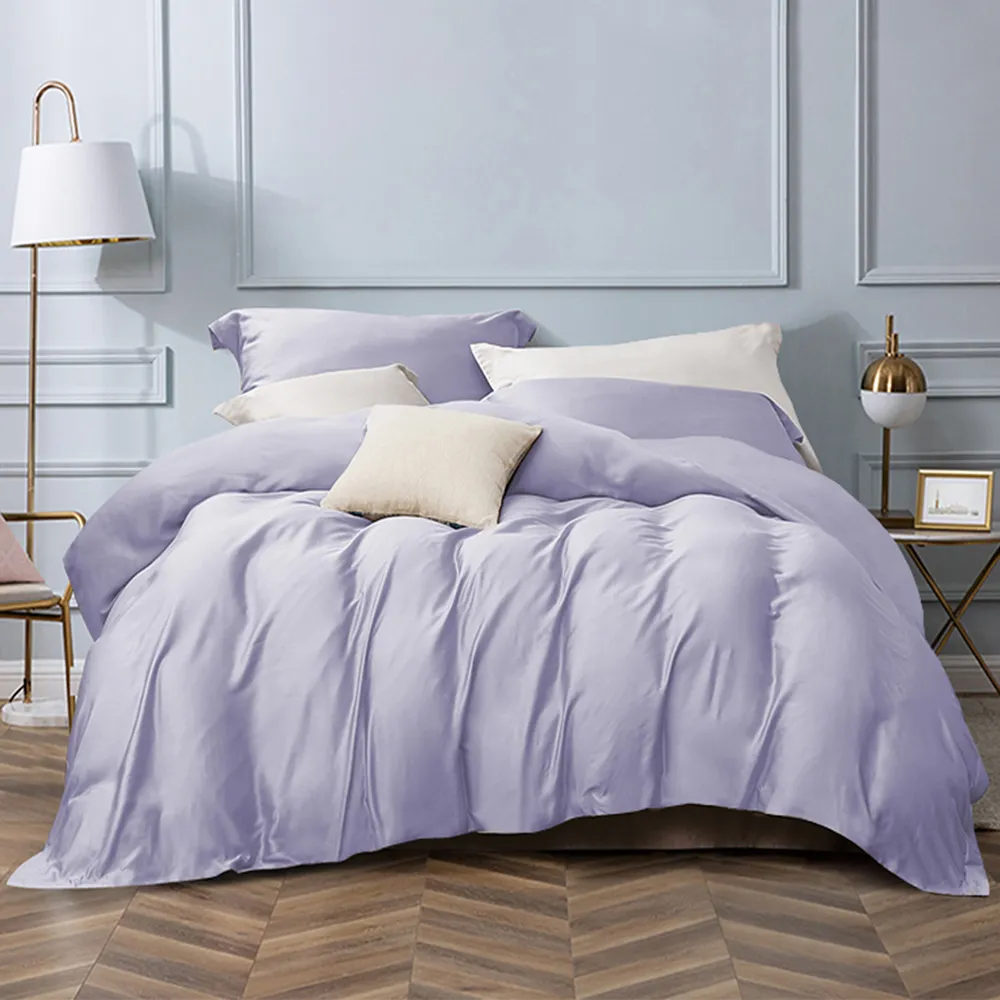 【MIT iLook】台灣製 簡約純色絲柔棉兩用被床包組(單/雙/加/特大)
