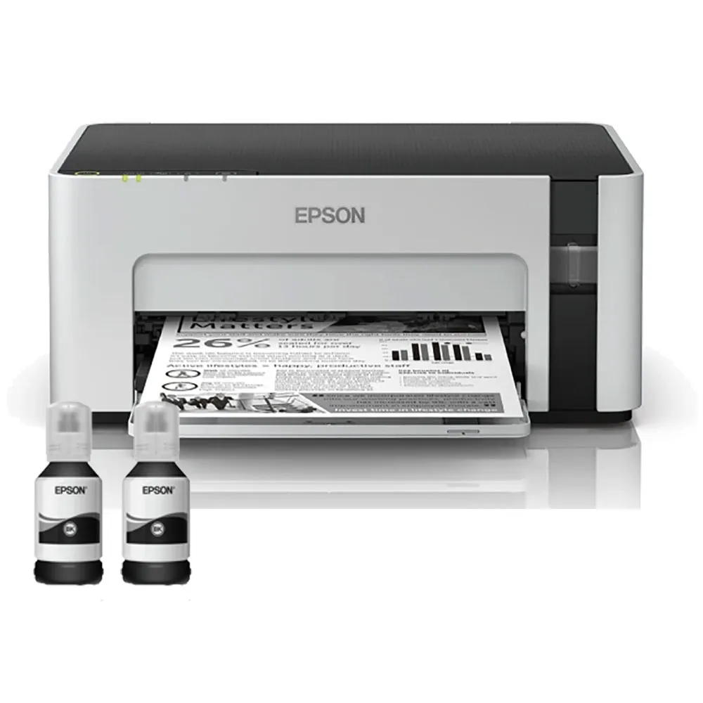 【EPSON】官方直營 搭2黑高容量墨水★M1120 黑白高速WIFI連續供墨印表機
