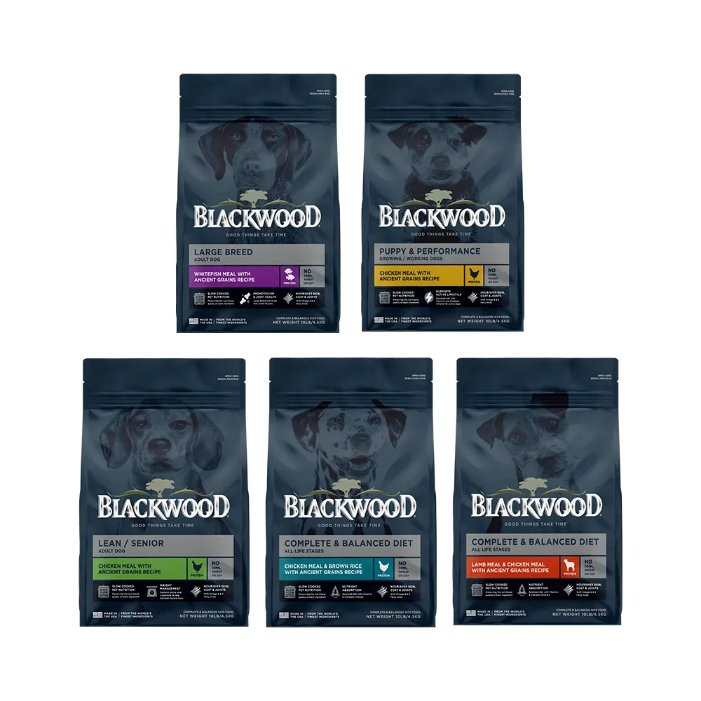 【BLACKWOOD 柏萊富】特調系列犬用寵糧 24磅/10.9公斤(狗飼料 幼犬 低卡保健 成犬活力 特調全齡 中大型犬)