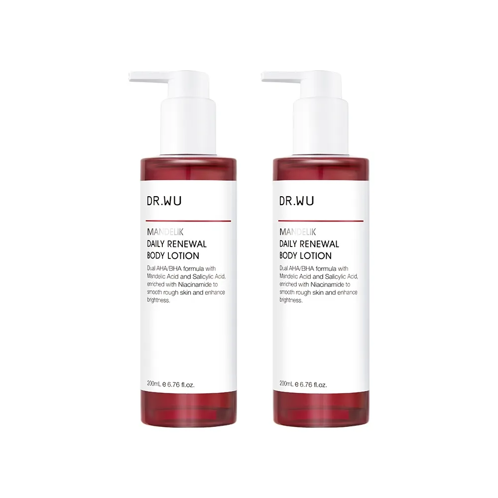 【DR.WU 達爾膚】杏仁酸亮白煥膚身體乳200ML(2入組)