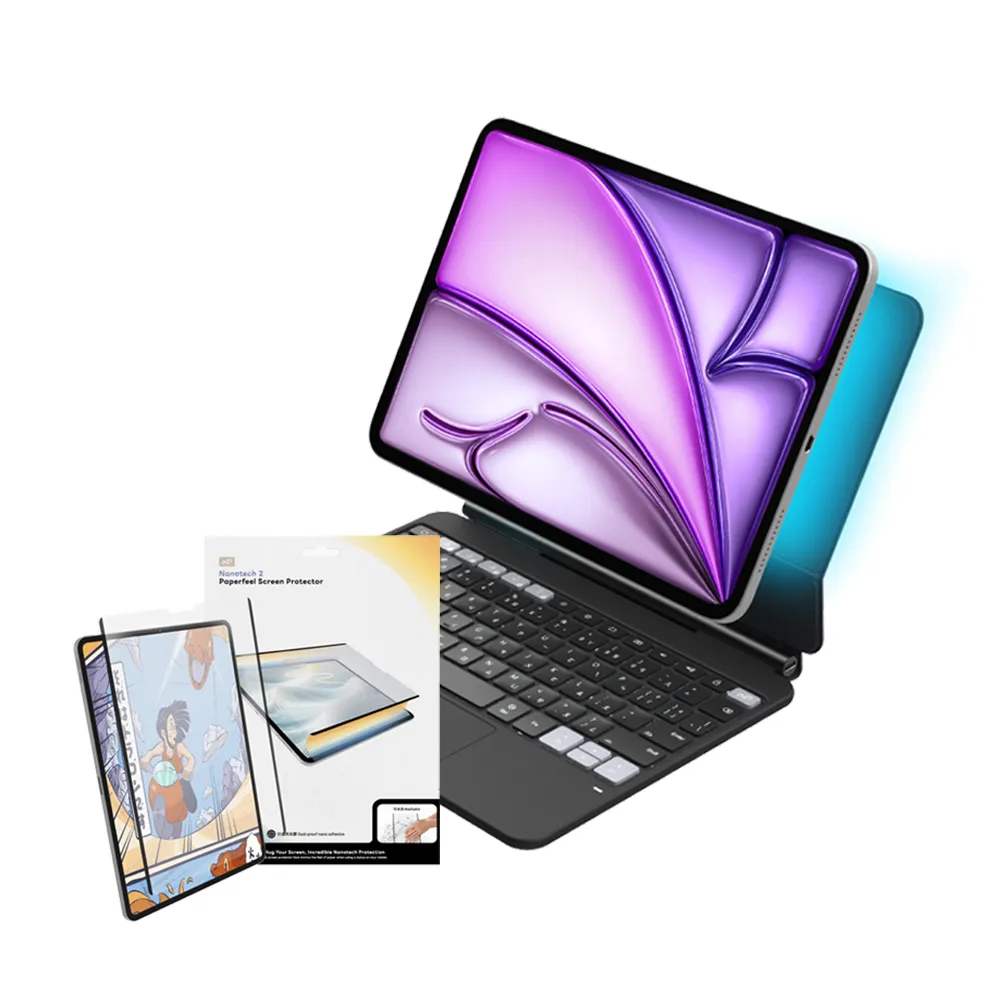 【eiP】iPad週邊超值組★ Hyperkeys 智定義 iPad 鍵盤+日本奈米2膜 iPad類紙膜(適用 iPad11 A16/Air/Pro)