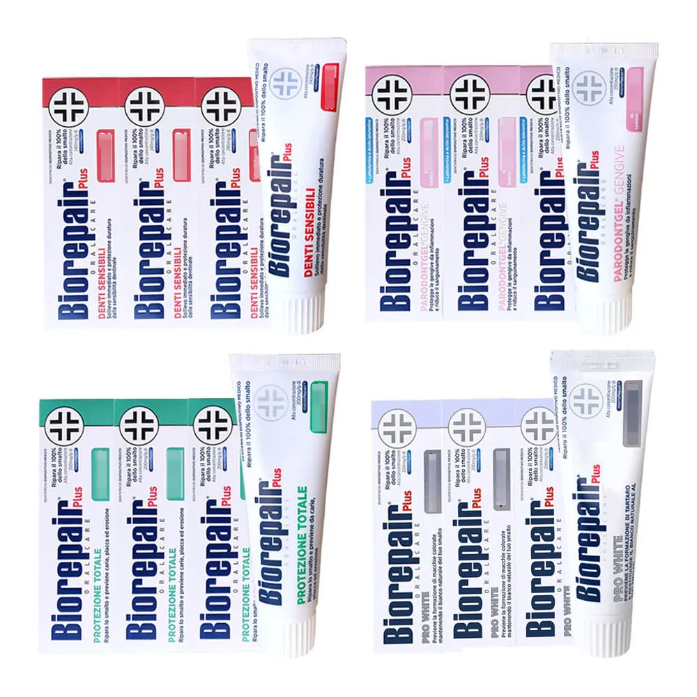 【Biorepair 貝利達】加強型牙膏75mlX3入組 全效/抗敏/護齦/亮白 四款任選(平行輸入)