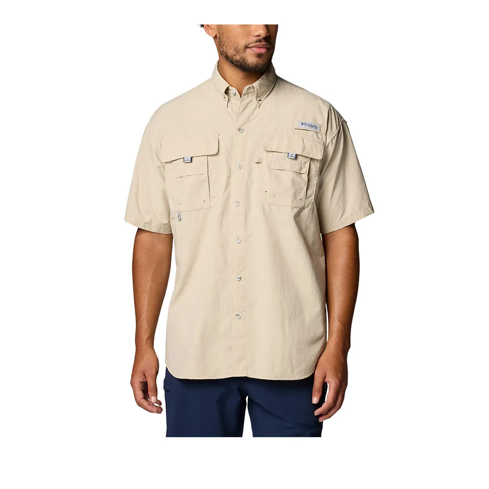 【Columbia 哥倫比亞】男款-防曬UPF50短袖襯衫-Bahama™ II S/S Shirt-卡其色(UFM70470KI/KS)