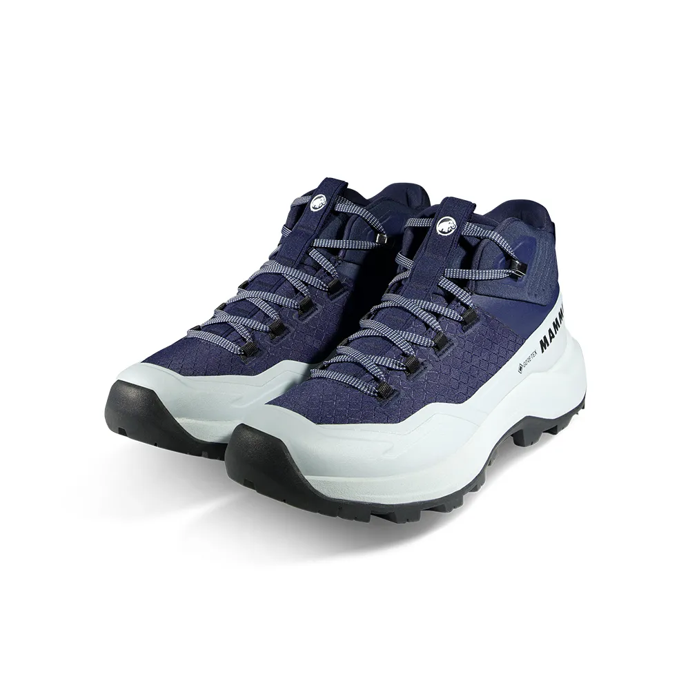 【Mammut 長毛象】Sertig III Mid GTX Women GTX防水中筒健行鞋 海洋藍/鉑金灰 女款 #3030-05580
