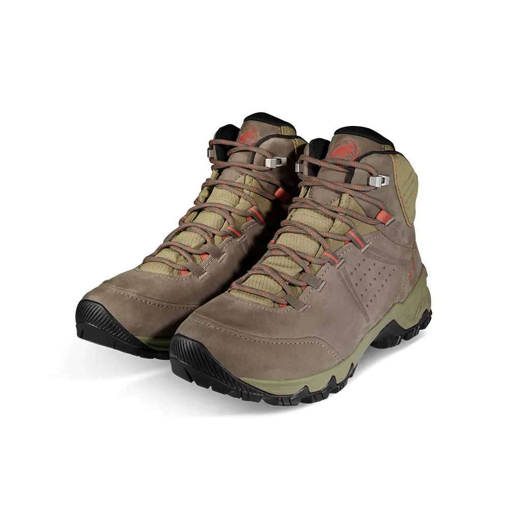 【Mammut 長毛象官方直營】Nova IV Mid GTX Women 防水中筒皮革登山鞋 女款 棕/杏桃白蘭地 #3030-04730