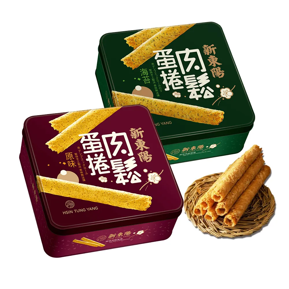 【新東陽】原味/海苔肉鬆蛋捲禮盒2盒組(贈提袋)/中元普渡