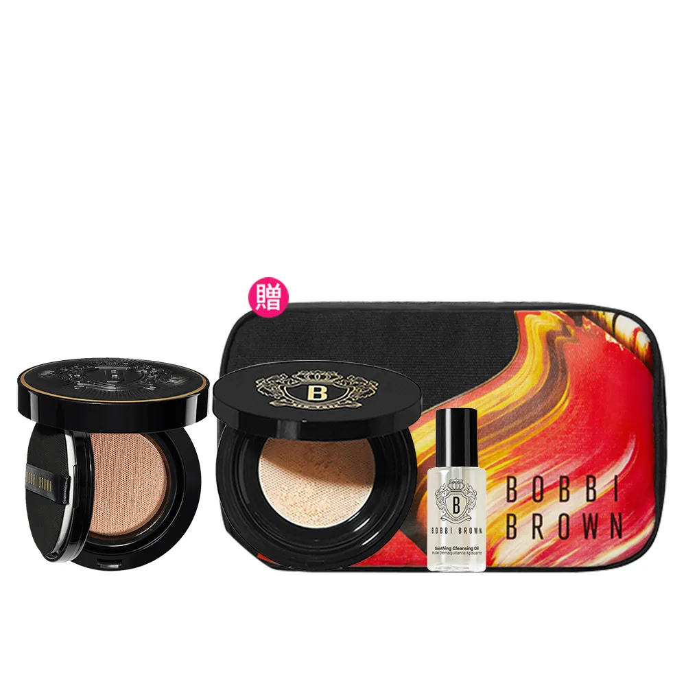 【Bobbi Brown 芭比波朗】霧光氣墊奢光定妝組(磁吸底妝/霧光氣墊+冬蟲夏草蜜粉)