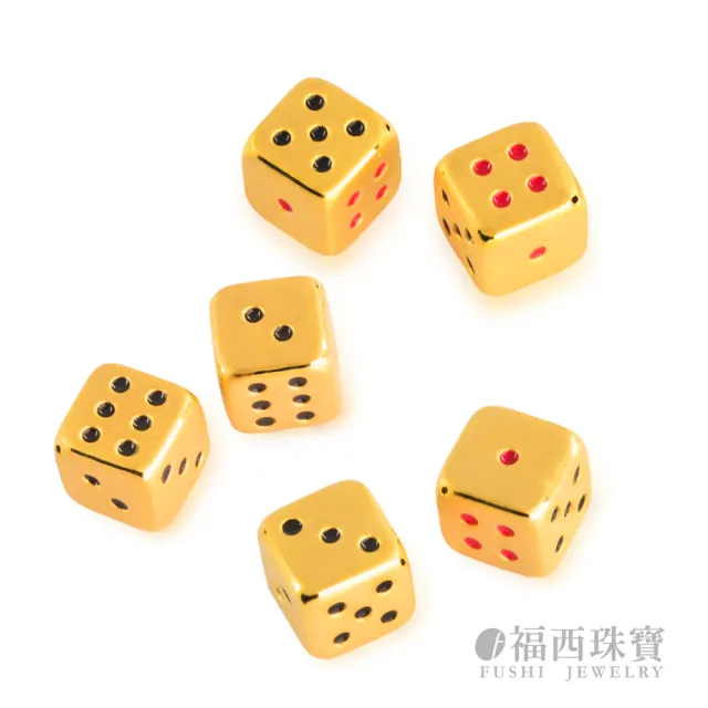 【福西珠寶】黃金擺件 彩色小骰子黃金擺件 仿真立體迷你骰子造型 可愛收藏擺件 (金重0.29錢正負0.03錢)