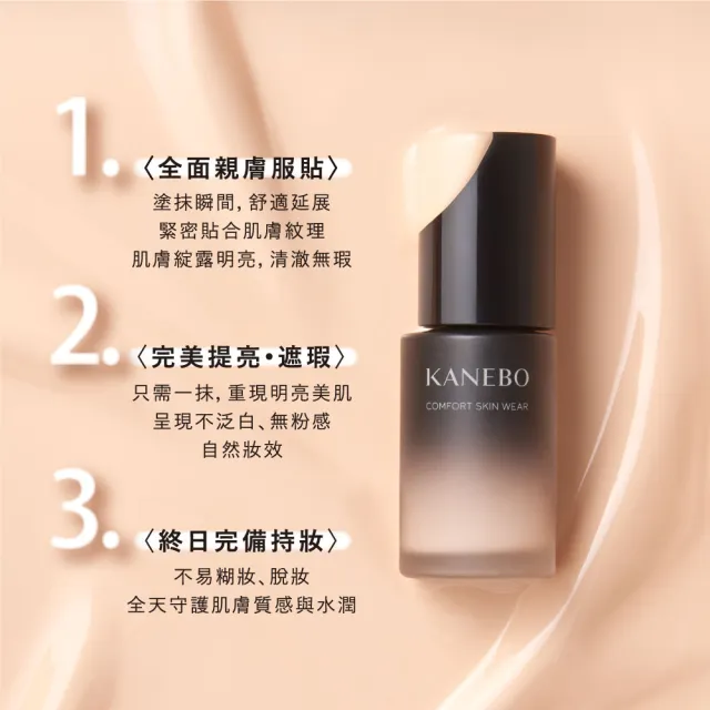 【Kanebo 佳麗寶】KANEBO 輕柔潤透美妍粉底 30mL(多色任選_大K_加贈雙色遮瑕膏 )
