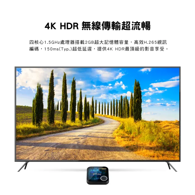 【PX 大通】超長保固手機投影會議投影4K無線投影投射影音分享iPhone安卓電視傳輸簡報平版筆電(WFD-5000A)