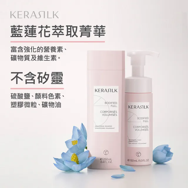 【KERASILK】輕盈蓬蓬髮浴250ml☆絲馭洸日常基礎保養(幼細、扁塌髮質適用/蓬鬆不厚重/髮根蓬鬆/禮物)