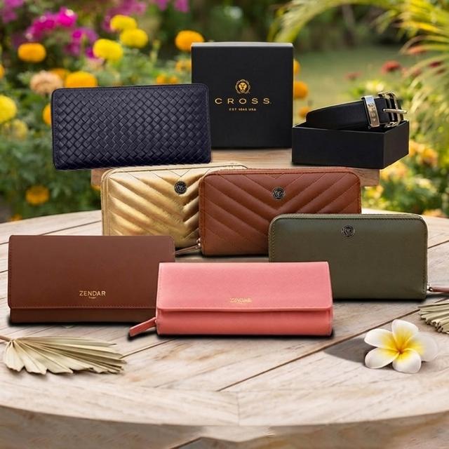【CROSS】多品牌 限量1折 頂級小牛皮皮夾長夾皮帶 全新專櫃展示品 (買一送一好禮 送禮盒提袋)