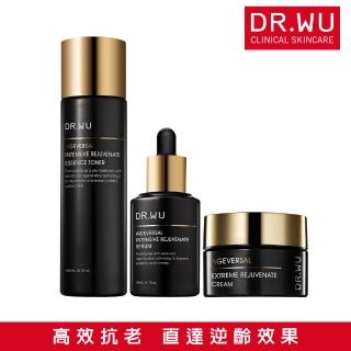 【DR.WU 達爾膚】極緻肌膚抗老三效組(超逆齡抗老前導精華露150ML+精華 經典版30ML+精華霜50ML)