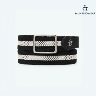 【Munsingwear】企鵝牌 男款黑色 雙面彈性網布皮帶 MGYJ0201