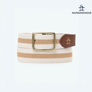 【Munsingwear】企鵝牌 男款白色 雙面彈性網布皮帶 MGYJ0201