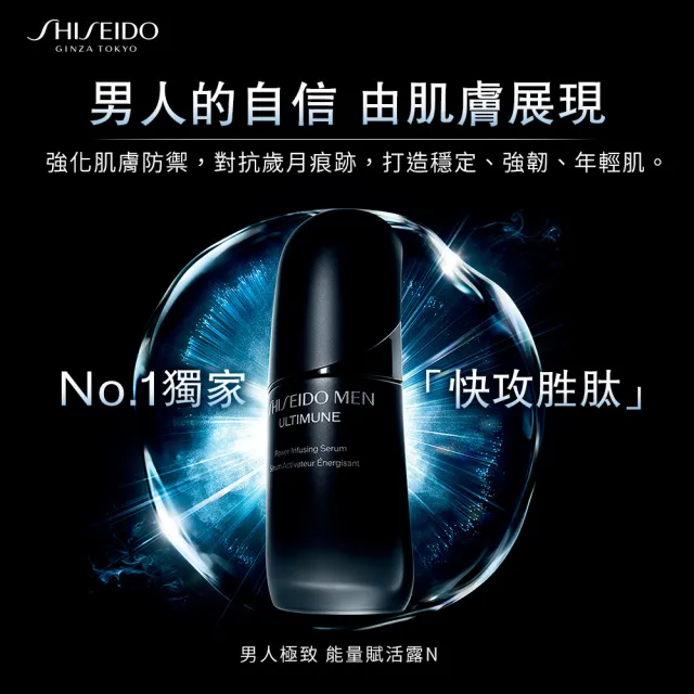 【SHISEIDO 資生堂國際櫃】男人極致能量賦活露N50mL(精華液/保濕/男性保養)