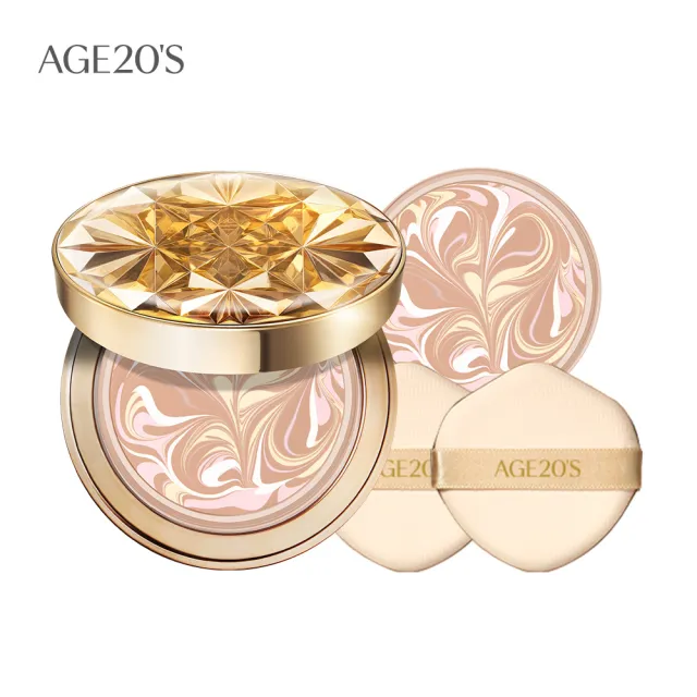 【AGE20】皇家金萃光燦爆水粉餅（14g）1空殼+2粉蕊／BE-21亮白色(SPF50+/PA++++/台灣總代理)