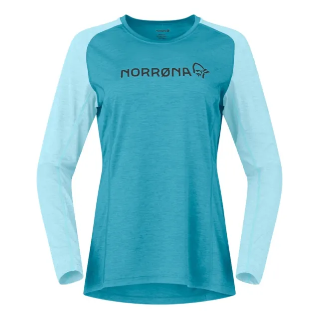 【NORRONA】fjora equaliser lightweight 長袖圓領上衣 女款 (光環紅/布列塔尼藍+水霧藍/鯨魚灰+淺駝色)