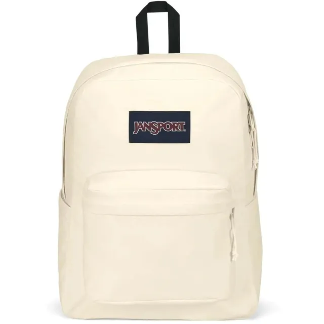 【JANSPORT】雙11 Superbreak Plus 後背包 運動包 休閒包 米 白(JS0A4QUE7S1)