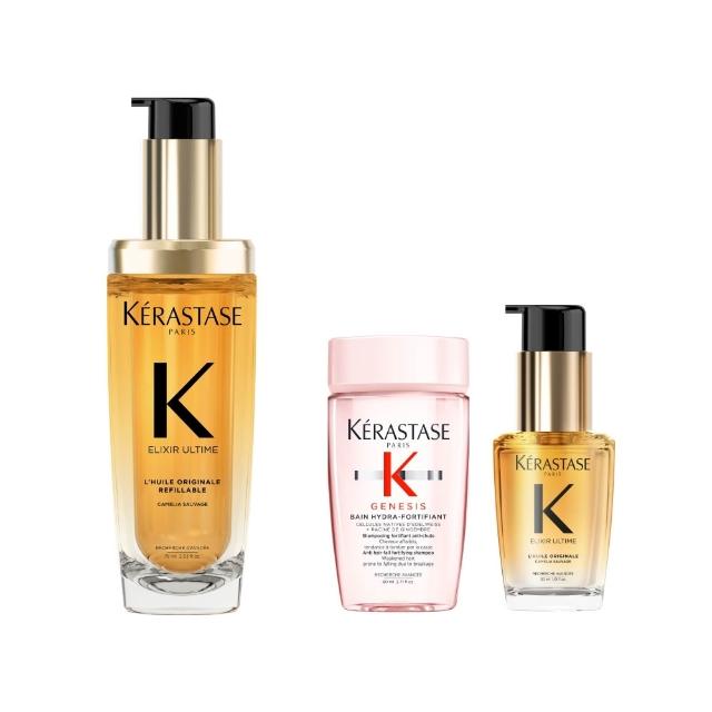 【KERASTASE 巴黎卡詩】金緻柔馭山茶花鎏光露75ml(升級版奢光小金油/護髮油/髮油)
