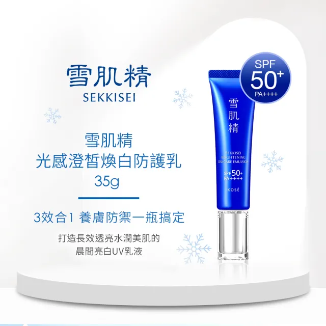 【KOSE 高絲】雪肌精 光感澄皙煥白防護乳35g+薏透露14mL