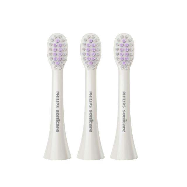 【Philips 飛利浦】HX2013/01 輕柔系列專用舒敏刷頭3入組 (敏感適用/迷你尺寸/溫和清潔/官方直營)