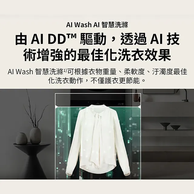 【LG 樂金】家電快配22公斤+20公斤◆ WashTower AI 智控洗乾衣機第二代◆星辰銀(WD-S2220VM)
