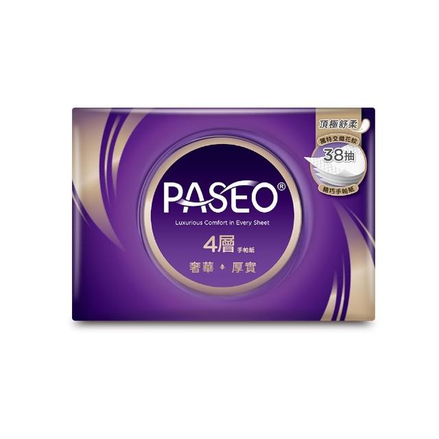 【PASEO】百拭柔 4層精巧手帕紙PEFC(38抽8包8袋/箱)