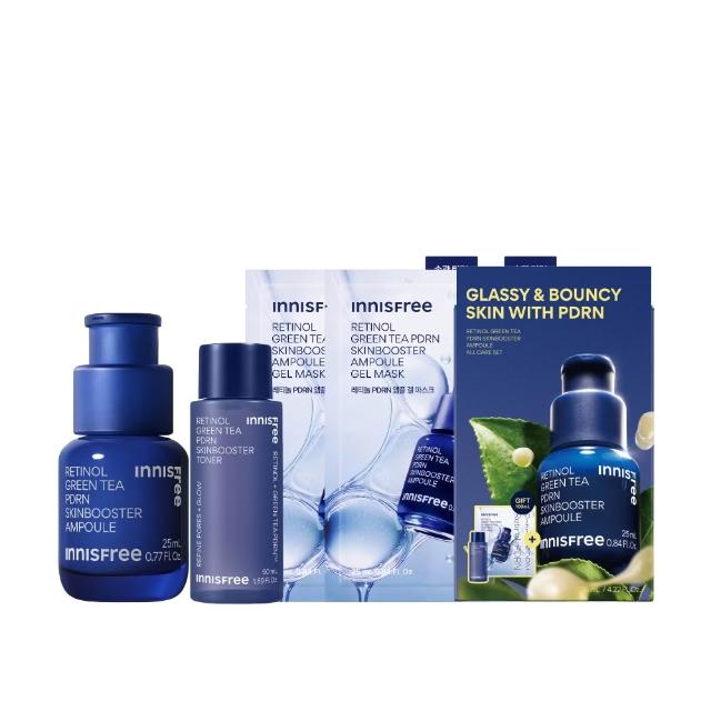 【innisfree】1%A醇PDRN水光奇蹟禮盒(緊緻毛孔、水光精華/安瓶25ml+奇蹟水50ml+果凍面膜x2)