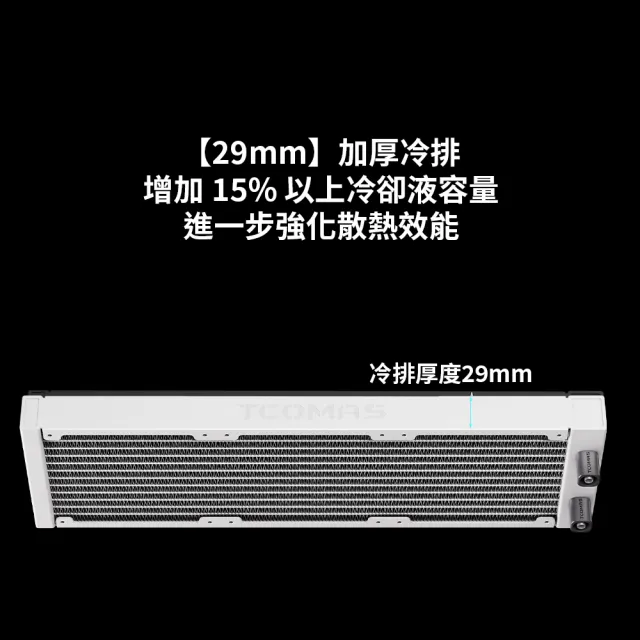 【TCOMAS】鈦鉭 EDGE 360 ARGB  CPU一體式水冷散熱器 黑色/白色 (TDP350W/快拆結構/加厚冷排)
