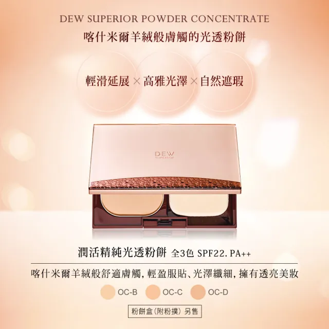 【Kanebo 佳麗寶】DEWS 潤活精純光透粉餅蕊n 9.5g(多色任選_加贈正貨防曬)