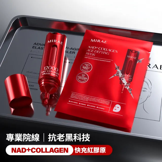 【MIRAE 未來美】專業院線NAD+膠原逆齡精華 75mL囤貨組 (精華*1+補充管*4) 抗老