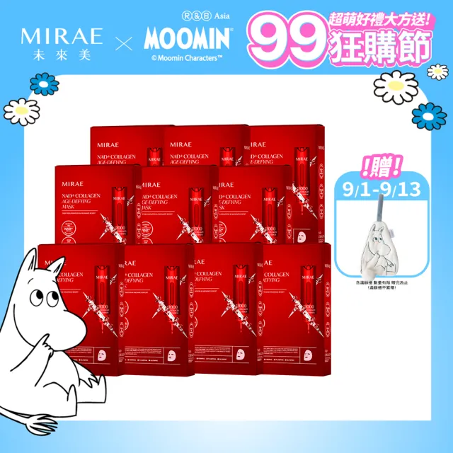 【MIRAE 未來美】專業院線NAD+膠原逆齡面膜 10盒囤貨組 (3片/盒) 抗老