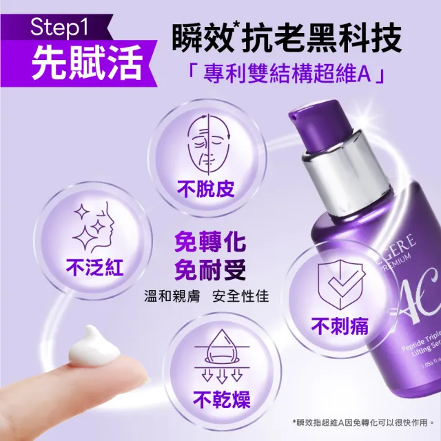 【LEGERE 蘭吉兒】極致AC肽緊顏三效精華EX30ml(3入組)