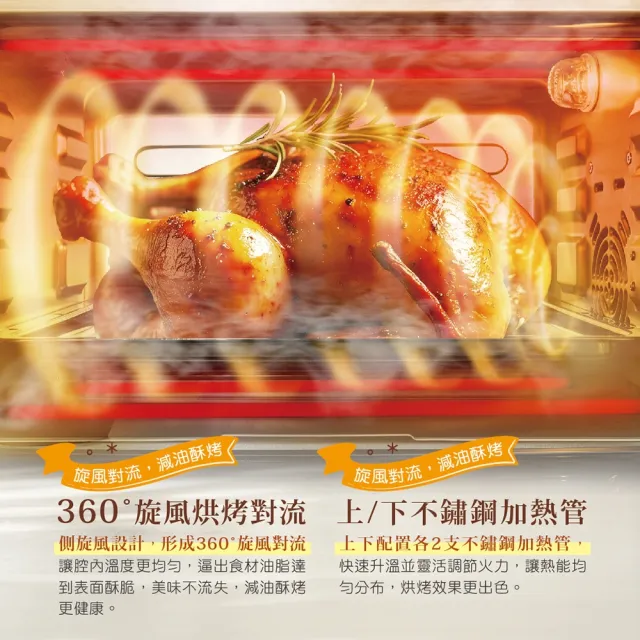 【CHIMEI 奇美】35L家用旋風電烤箱/上下不鏽鋼加熱管/質感黑 (EV-35B0SK)