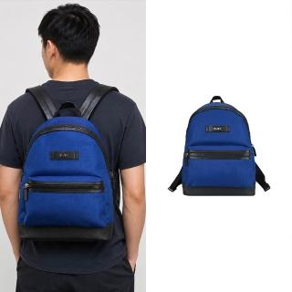 【Michael Kors】KENT SPORT皮標LOGO帆布後背包(2色選)