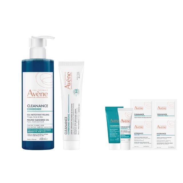 【Avene 雅漾】官方直營  煥亮淨痘速效組(雙酸角質煥亮潔膚露400ml+A醛淨痘精華40ml)