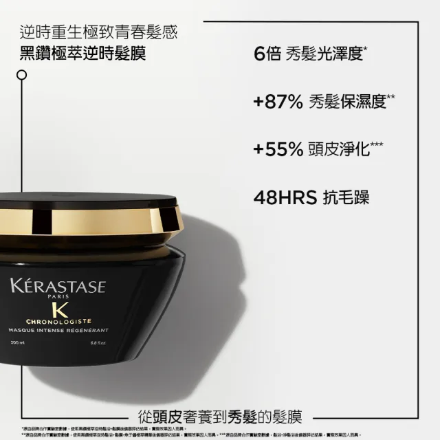 【KERASTASE 巴黎卡詩】黑鑽極萃逆時寵奢組(頭皮精華+髮油+髮膜/新上市/護髮油)