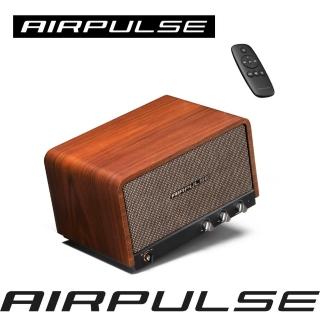 【AIRPULSE】P100X 一體式立體聲音響（專利橢圓振膜高音技術｜美式復古｜藍芽喇叭｜獨立聲學腔體）