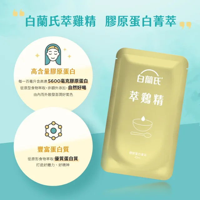 【白蘭氏】萃雞精-膠原蛋白菁萃42ml*30入*2盒 (共60入) 禮盒 送禮首選(No.1最好喝滴雞精 膠原蛋白增量)