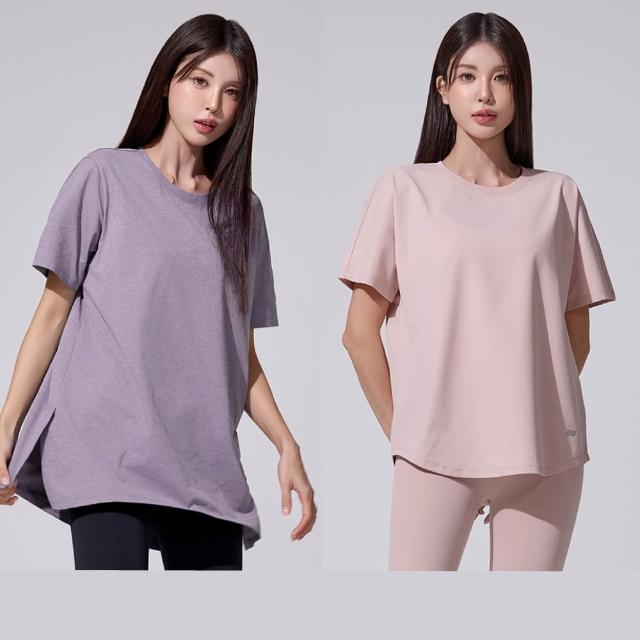 【STL】現貨 韓國瑜伽 CottonTouch 圓弧 半蓋臀 涼感 彈性 快乾 女 運動 機能 短袖 上衣(多色)