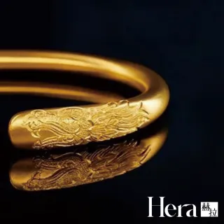 【HERA 赫拉】龍躍鳳鳴古法沙金手鐲 H115083106(龍躍鳳鳴 古法 沙金 手鐲)