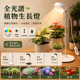 【LADUTA 拉布塔】全光譜植物生長燈 LED植物燈 10段調光 智能定時 USB供電 補光燈 育苗燈 多肉燈