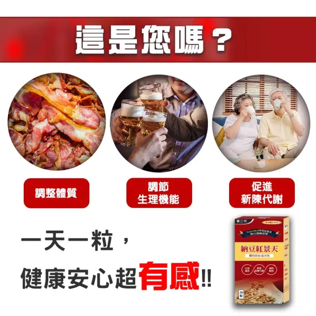 【薇爾艾伯】納豆紅景天第二代-含納豆激脢17500FU-3入組/共90粒(升級添加銀杏果 健康循環首選)